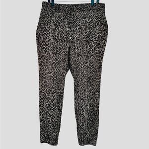 Love Scarlett Pull-On Pants Large Tie Waist Black White Leopard Print Stretch